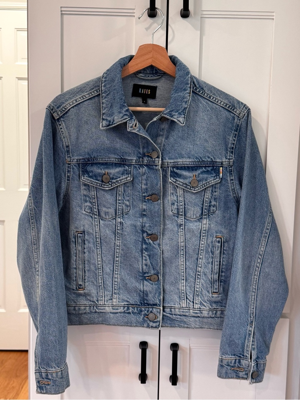 Rails Denim Jacket Womens Size Small 100% Cotton Medium Wash